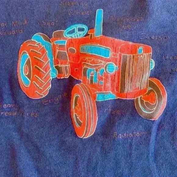 Zutano Baby Navy Long Sleeve Tee Vintage Tractor size 18-24 months - Picture 4 of 9
